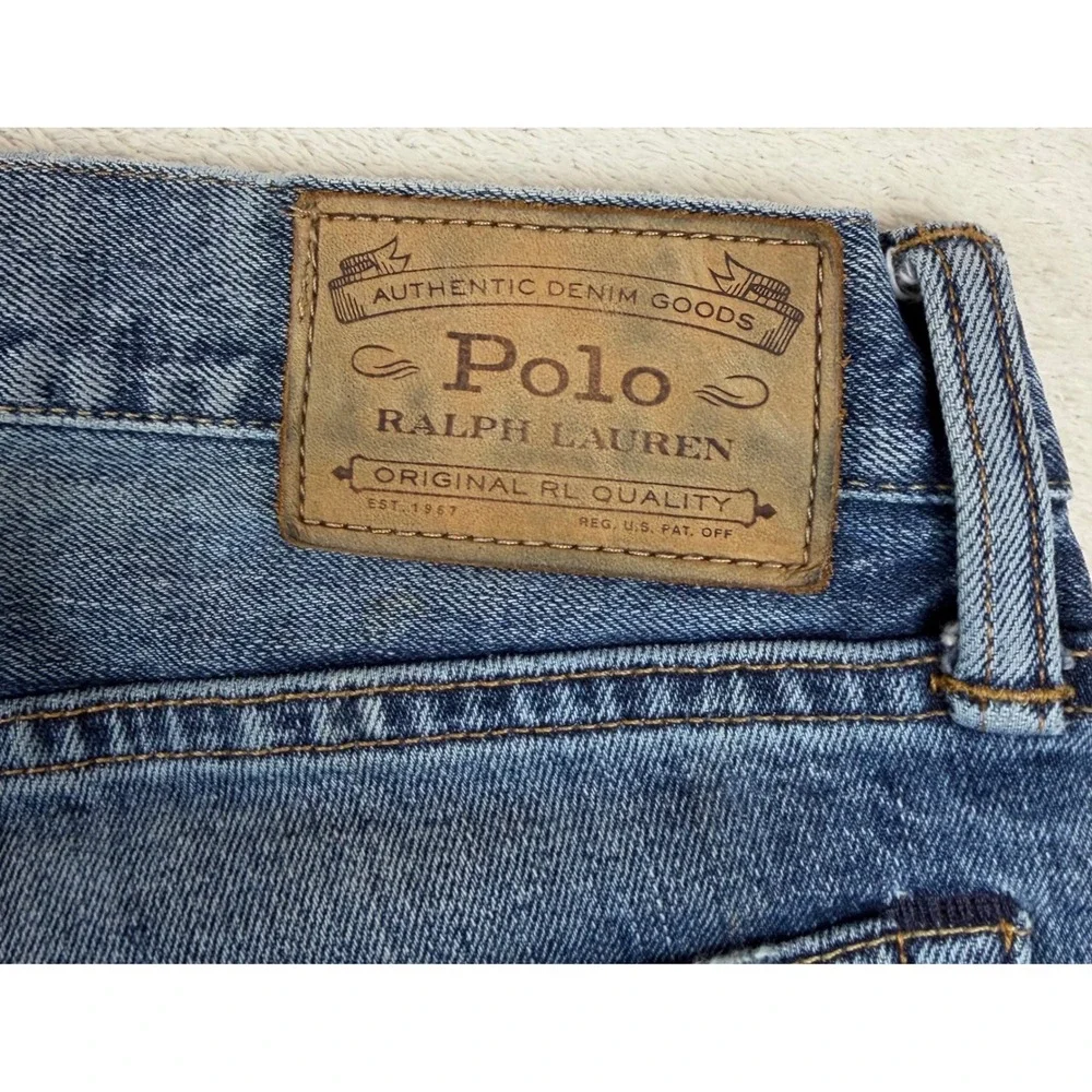 Polo‎ Ralph Lauren Mens Varick Straight Leg Button Fly Blue Jeans 34x30 Denim